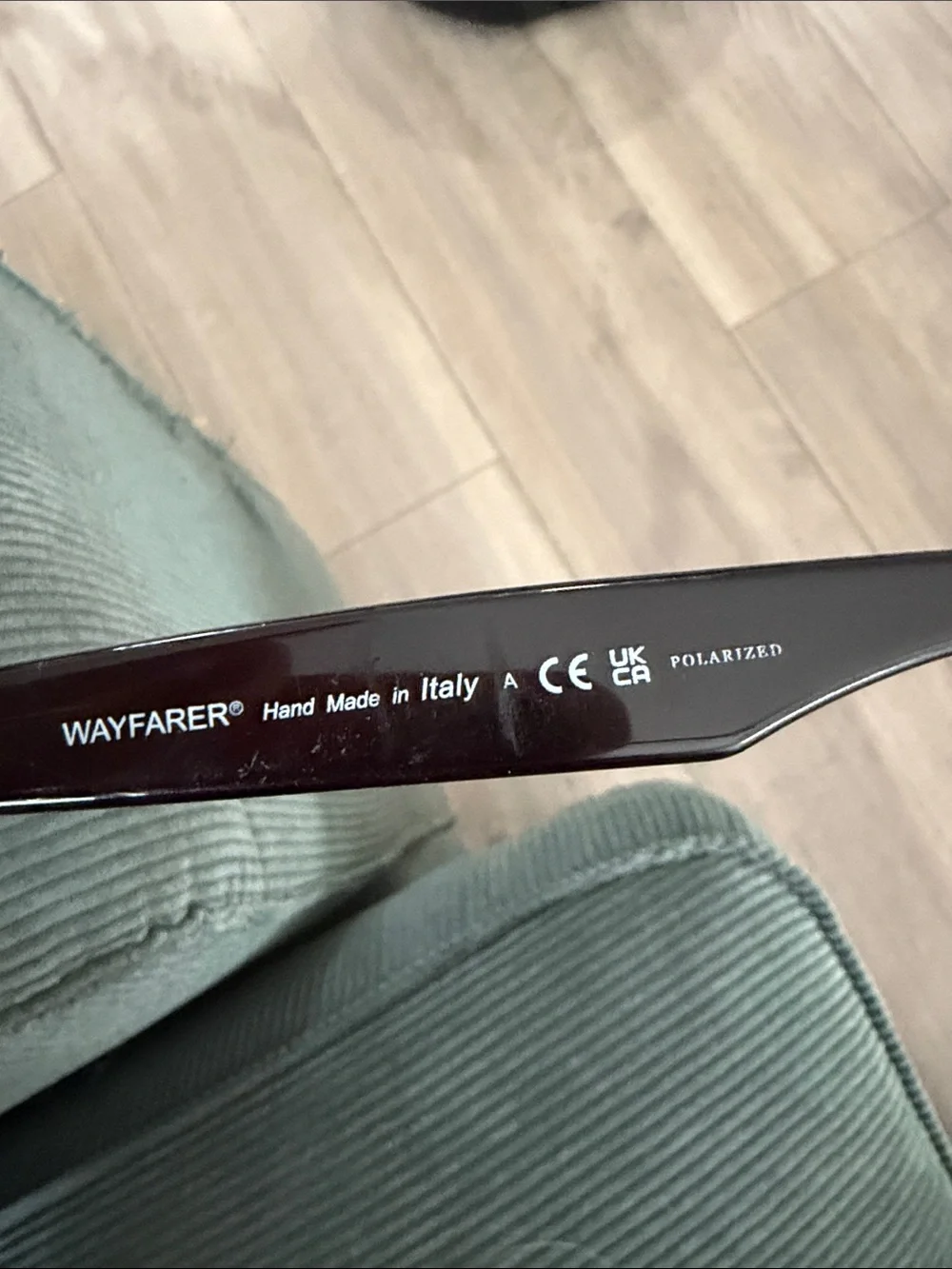 Ray-Ban Black Wayfarer Sunglasses with Green Lenses